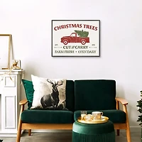 Christmas Trees Truck Framed Canvas Print