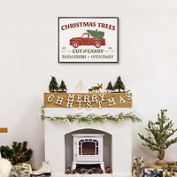 Christmas Trees Truck Framed Canvas Print