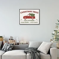 Christmas Trees Truck Framed Canvas Print