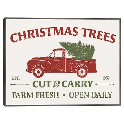 Christmas Trees Truck Framed Canvas Print