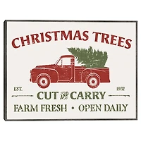 Christmas Trees Truck Framed Canvas Print