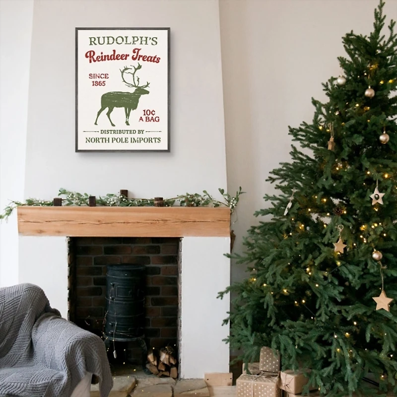 Reindeer Treats Framed Canvas Print