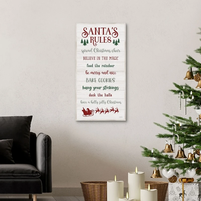 Santa's Rules Framed Canvas Print