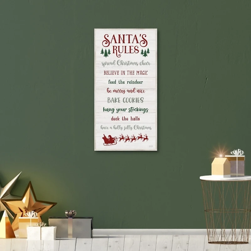Santa's Rules Framed Canvas Print