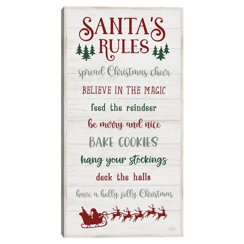 Santa's Rules Framed Canvas Print