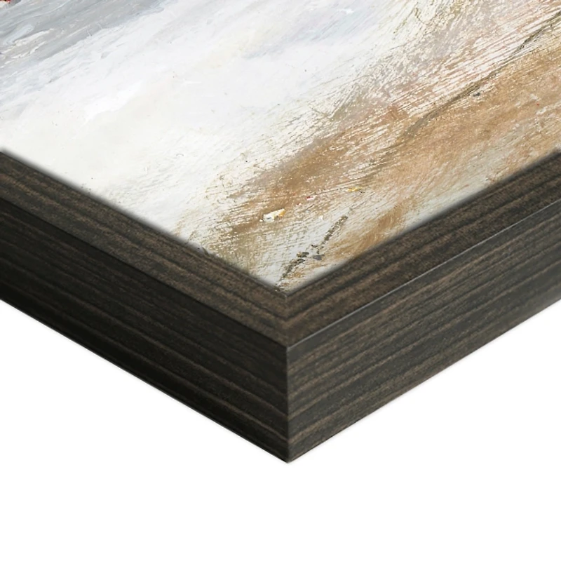 Winter Red Door Barn Framed Art Print