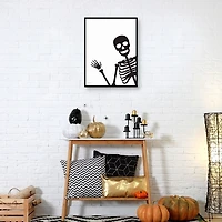 Peek A Boo Skeleton Framed Canvas Art Print