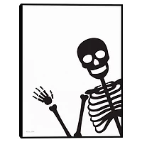 Peek A Boo Skeleton Framed Canvas Art Print