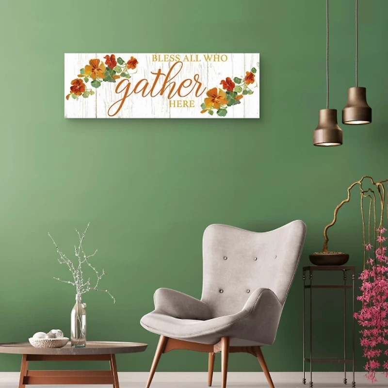 Bless All Who Gather Here Fall Canvas Art Print