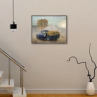 Sunflower Truck Framed Canvas Art Print