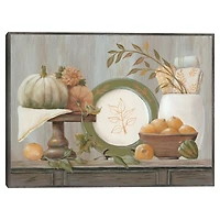 Fall Kitchen Scene Framed Canvas Art Print