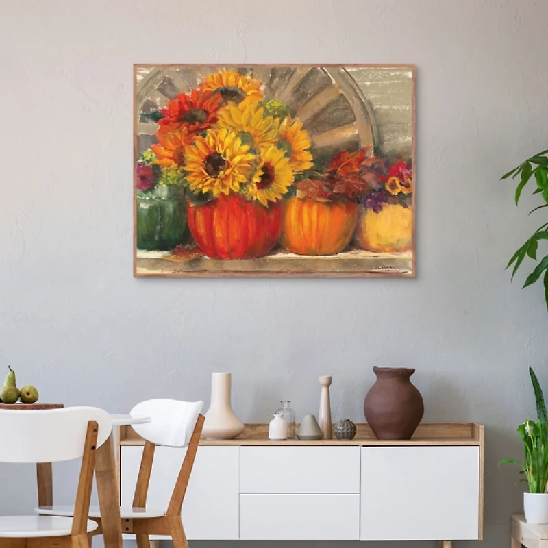 Sunflower Still Life Framed Canvas Art Print