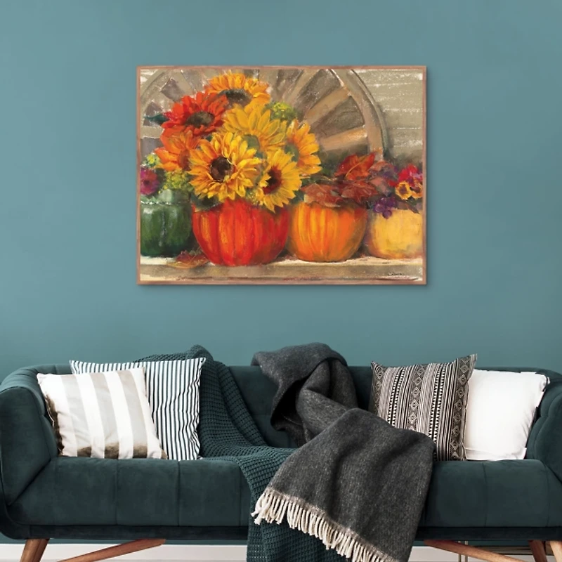 Sunflower Still Life Framed Canvas Art Print