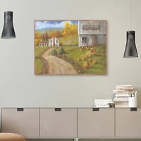 Pumpkin Farm Framed Canvas Art Print