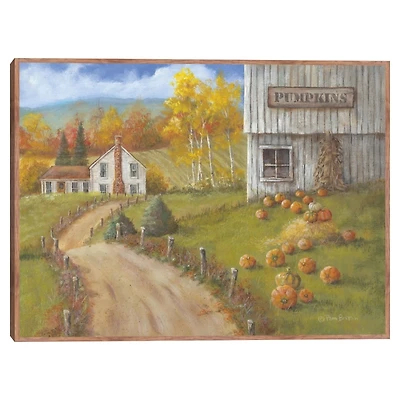 Pumpkin Farm Framed Canvas Art Print