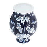 Blue and White Floral Chinoiserie Vase