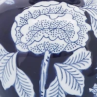 Blue and White Floral Chinoiserie Vase