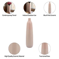Blush Ceramic Bottleneck Floor Vase