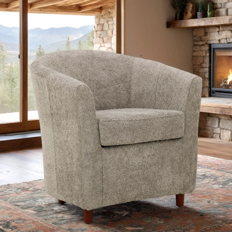 Pewter Boucle Parker Club Chair