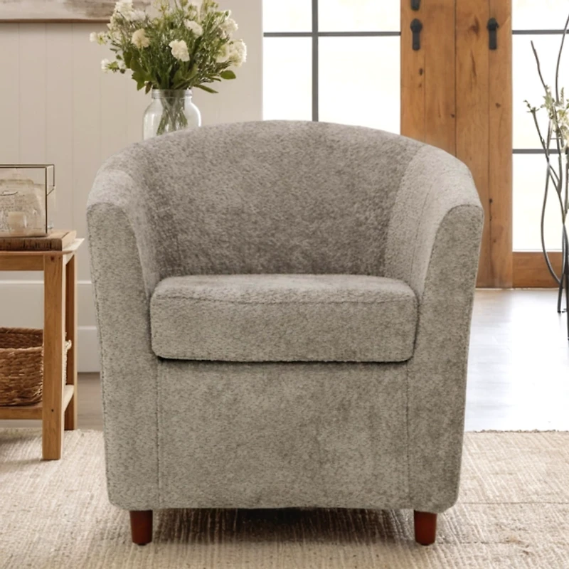 Pewter Boucle Parker Club Chair