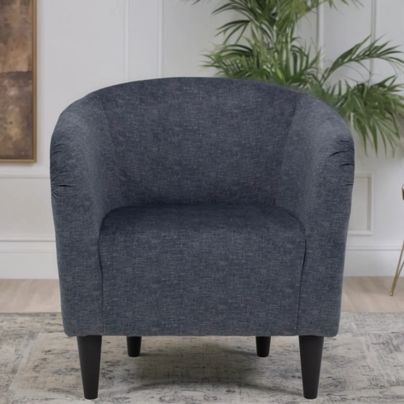 Anthracite Blue Aston Barrel Accent Chair