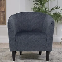 Anthracite Blue Aston Barrel Accent Chair
