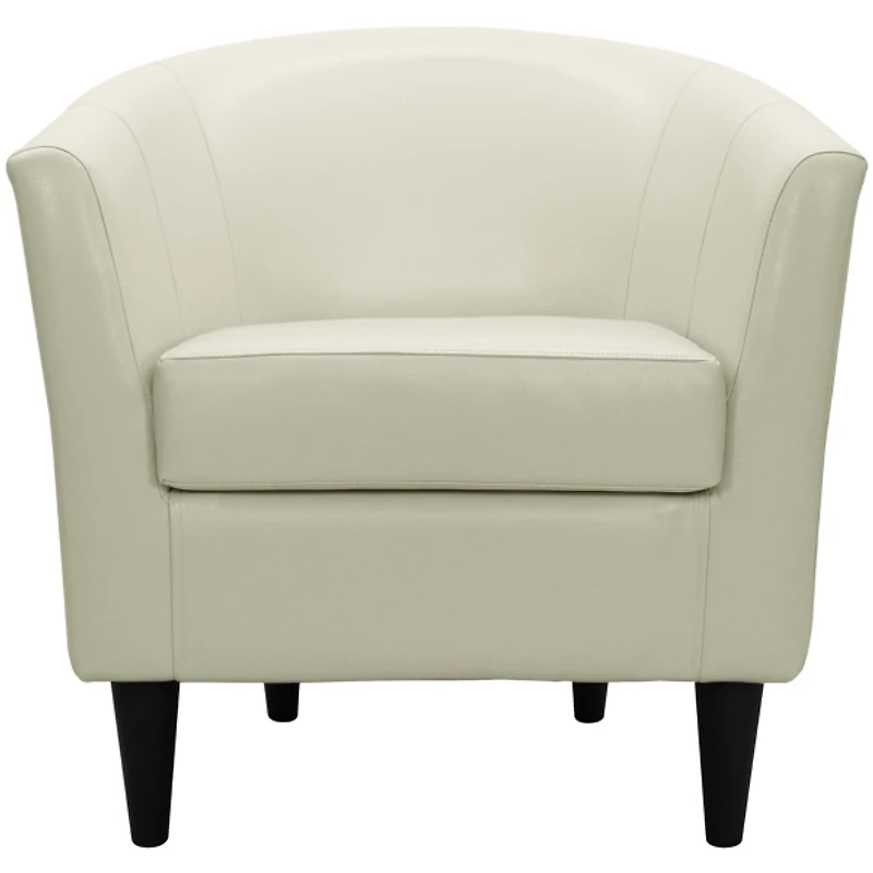 Ivory Leatherette Windsor Accent Chair