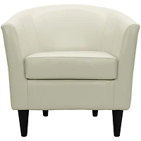 Ivory Leatherette Windsor Accent Chair