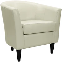Ivory Leatherette Windsor Accent Chair