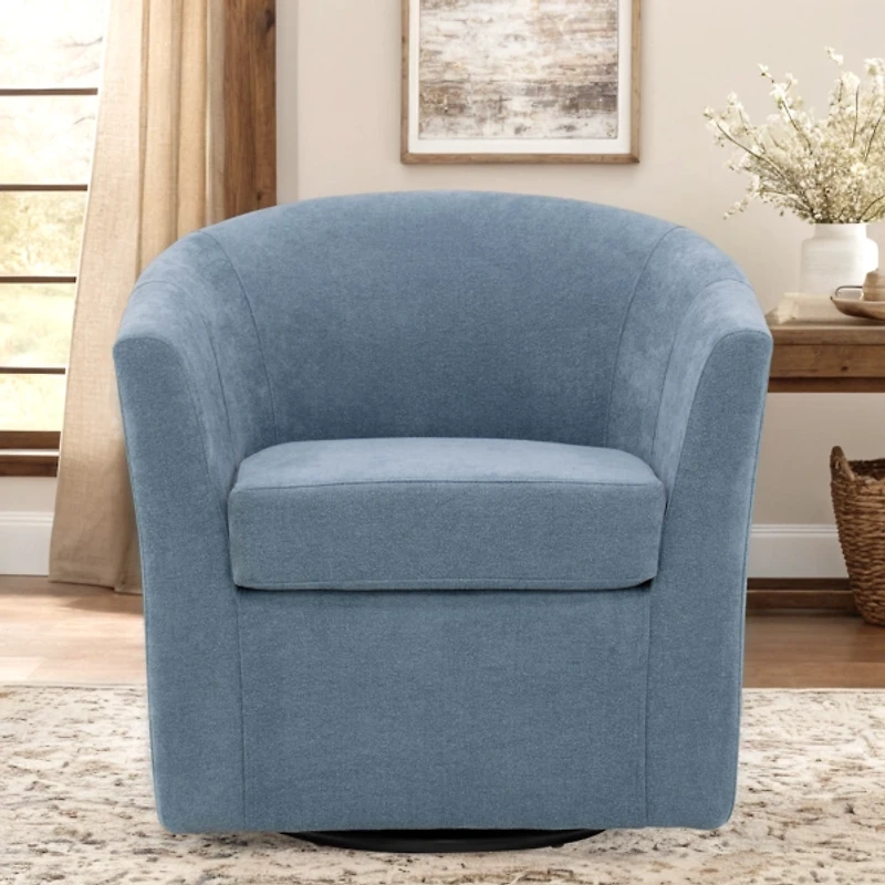 Sky Blue Chloe Swivel Accent Chair