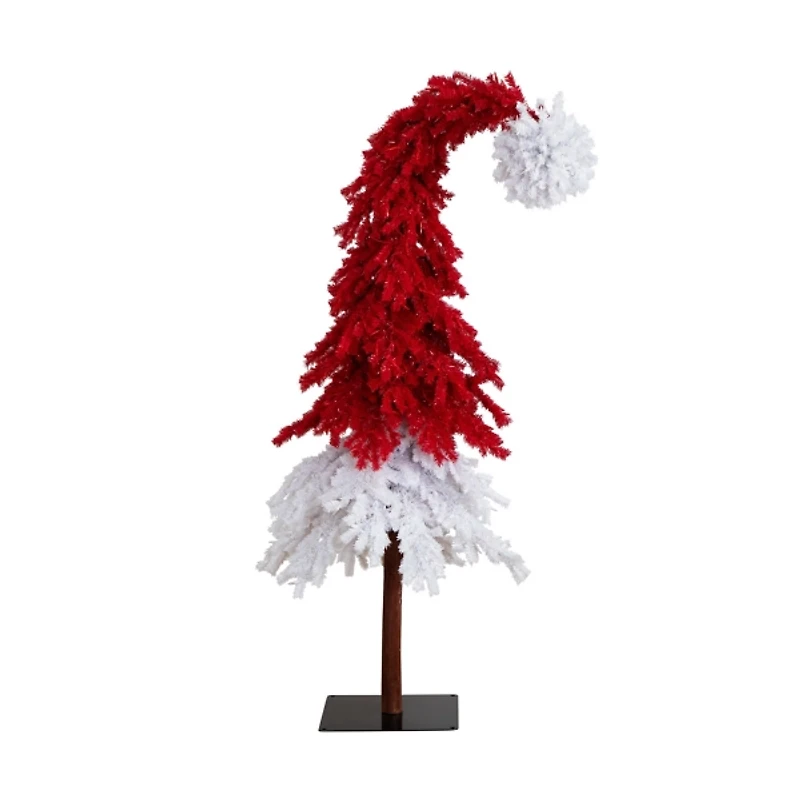 9 ft. Pre-Lit Red & White Santa Hat Christmas Tree