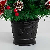 Pre-Lit Poinsettia Christmas Tree Arrangement