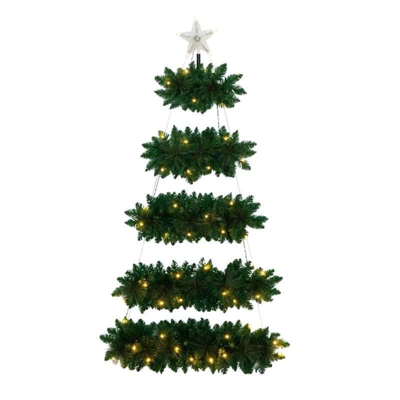 5 ft. Pre-Lit Wall Hanging Christmas Tree