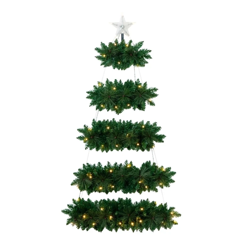 5 ft. Pre-Lit Wall Hanging Christmas Tree