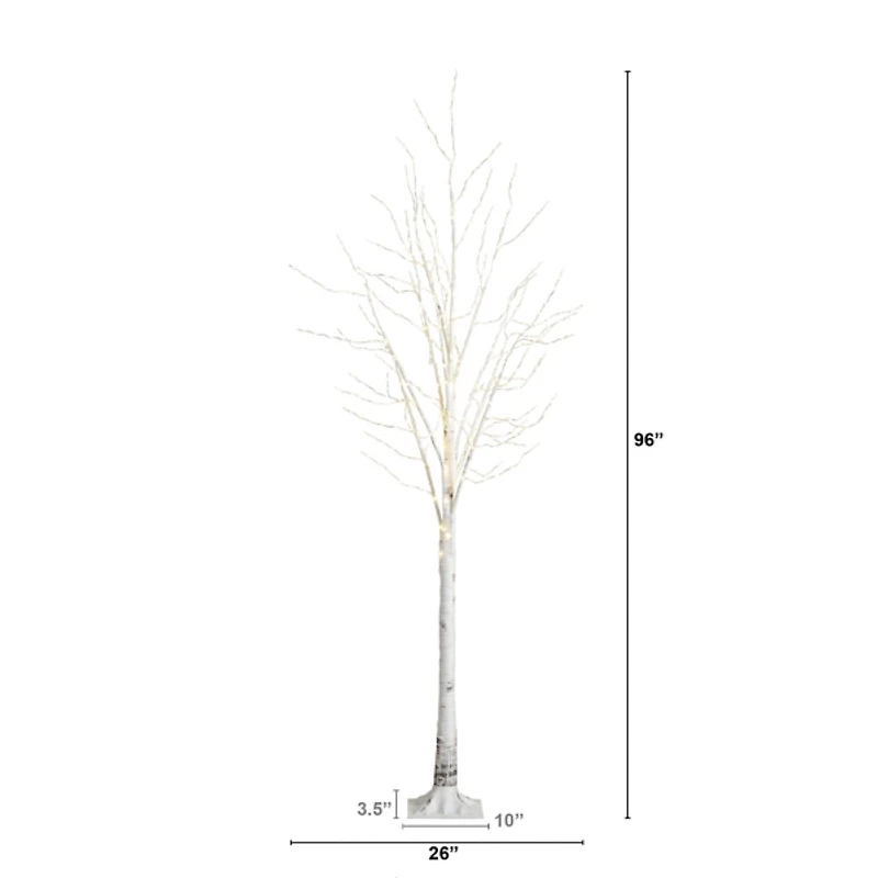 8 ft. LED White Birch Christmas Tree
