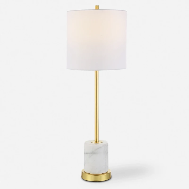 Marble and Gold Turret Buffet Lamp