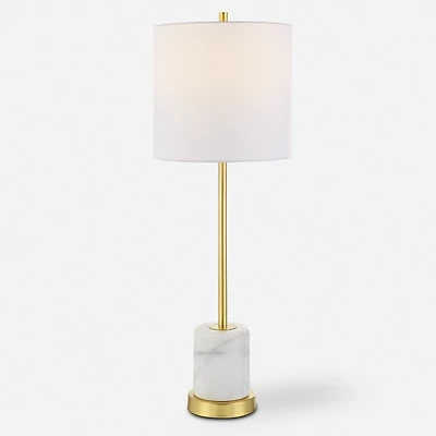 Marble and Gold Turret Buffet Lamp