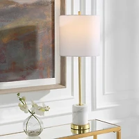 Marble and Gold Turret Buffet Lamp