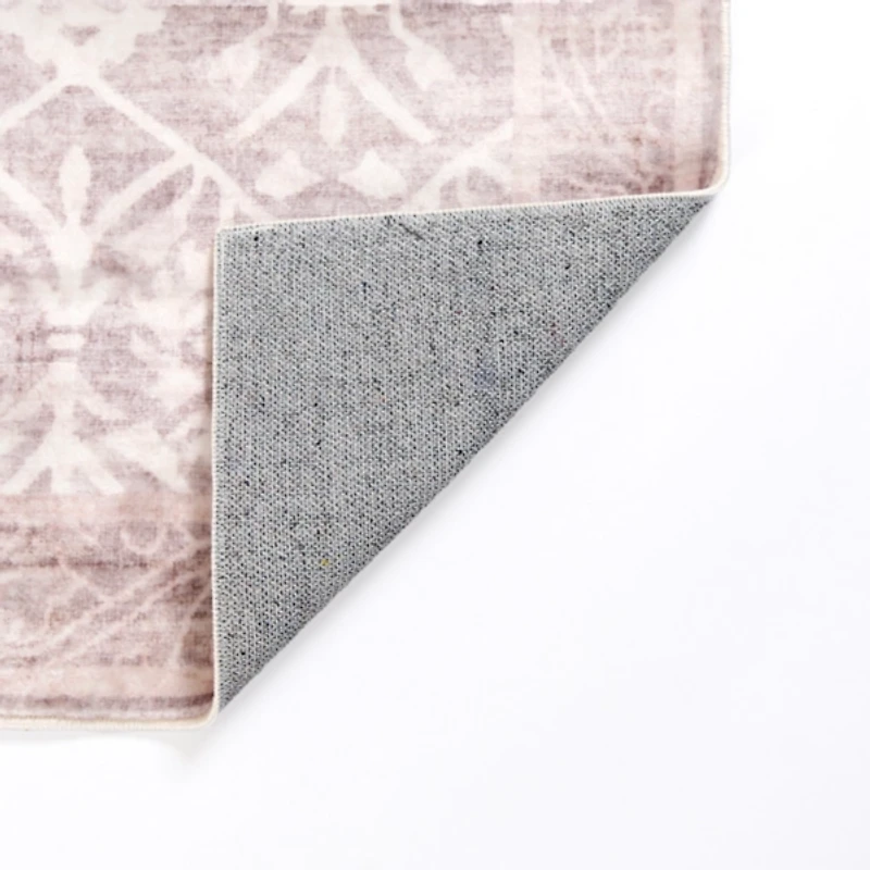 Maya Red Botanical Washable Runner, 2x7