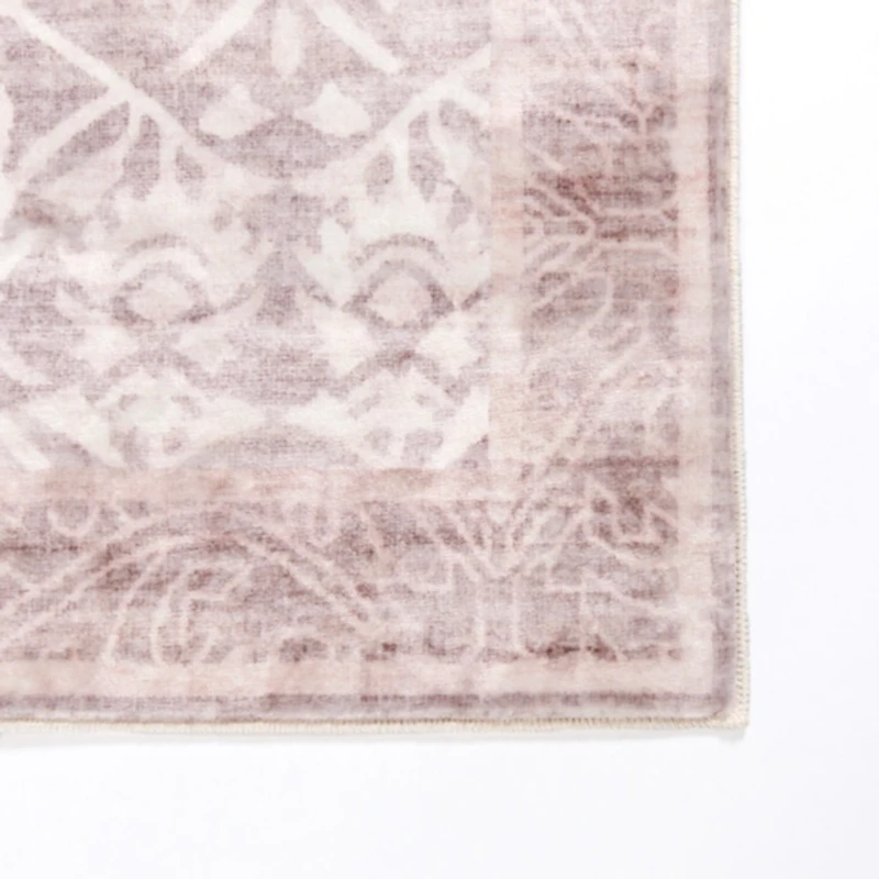 Maya Red Botanical Washable Area Rug, 5x8