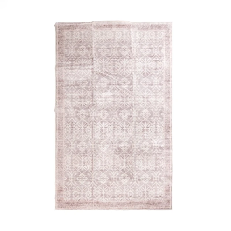 Maya Red Botanical Washable Area Rug, 5x8