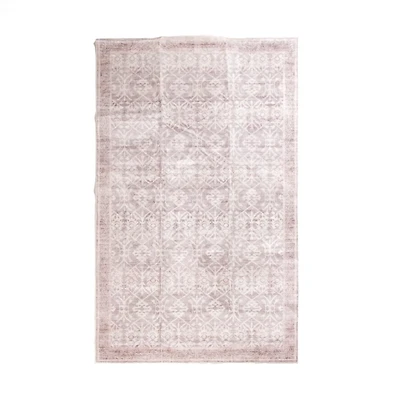 Maya Red Botanical Washable Area Rug, 5x8