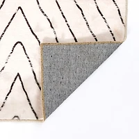 Julia Black and White Washable Runner, 2x7