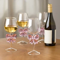 Pink Bow Wine Glass