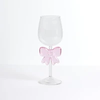 Pink Bow Wine Glass