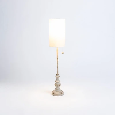 Cream and Gold Distressed Buffet Lamp