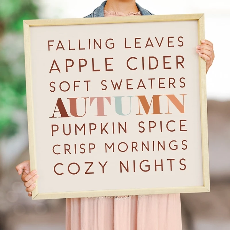 Leaves Cider Sweaters Framed Wall Plaque
