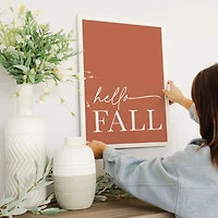 Rust Hello Fall Framed Wall Plaque