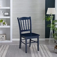 Navy Wood Shaker Dining Chairs, Set of 2