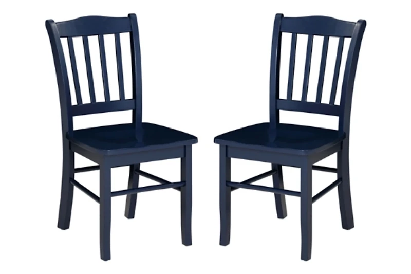 Navy Wood Shaker Dining Chairs, Set of 2